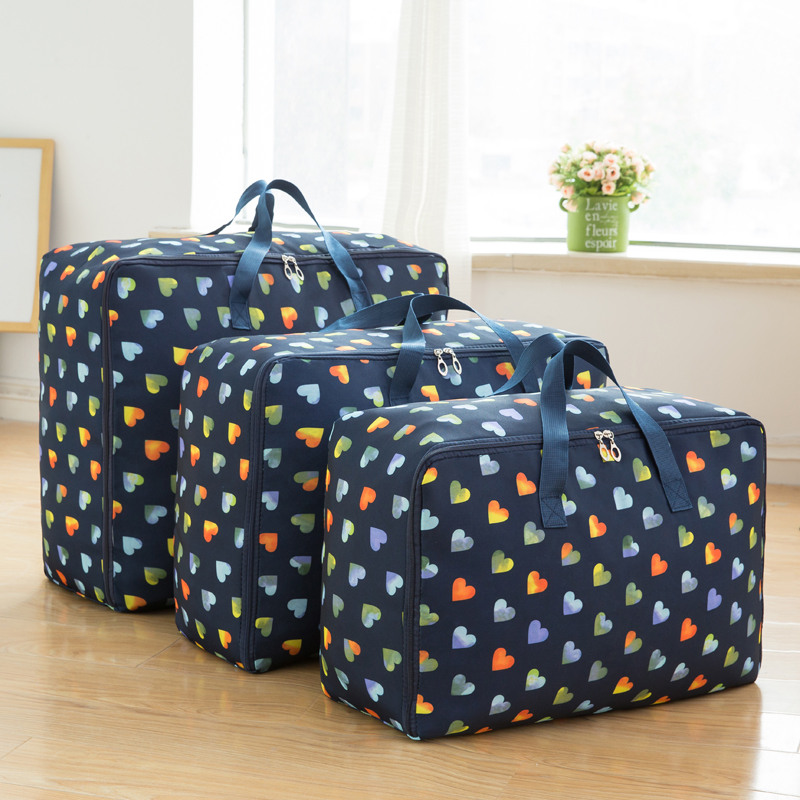 Dejlig print oxford opbevaringstaske med håndtag holdbart skabsorganisator til rejsegarderobe hjemmequilt legetøj diverse ryddelig taske: Zangqingaixin