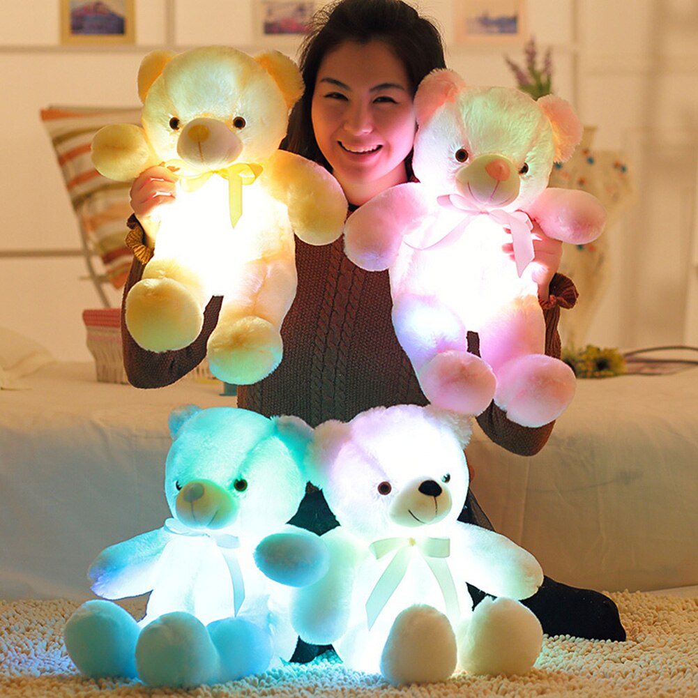 Ours lumineux en peluche pour enfants, jouets lumineux de fête, Flash lumineux LED pour Festival noël avec lumière LED