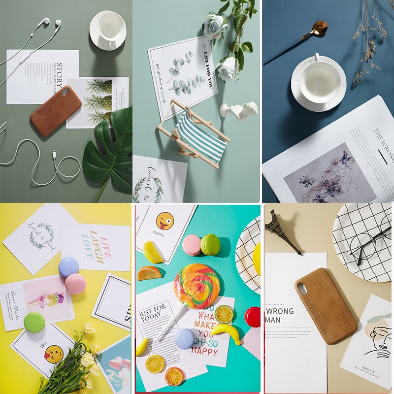 All Pure Color PVC Background Double sides PrintingWaterproof Photography Backdrop For Photo Studio Food Jewelry Mini Items