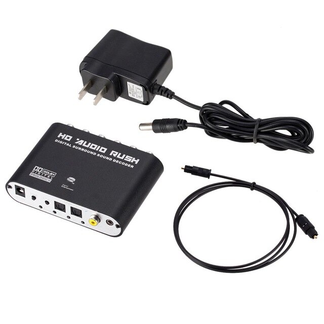 Digitaal Naar Analoog 5.1 Kanaals Stereo AC3 Audio Converter Optische Spdif Coaxiale Aux Naar 6 Rca Sound Decoder Versterker: US Plug
