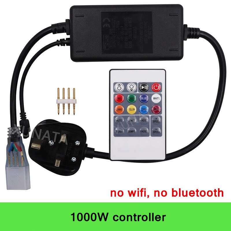 Regulador de intensidad con Bluetooth para música, controlador WIFI de 110V, 220V, 750 V, 1500W, para luz de 5050 Tira de LED RGB de neón, aplicación para IOS/Android: 1000W / 110V US plug