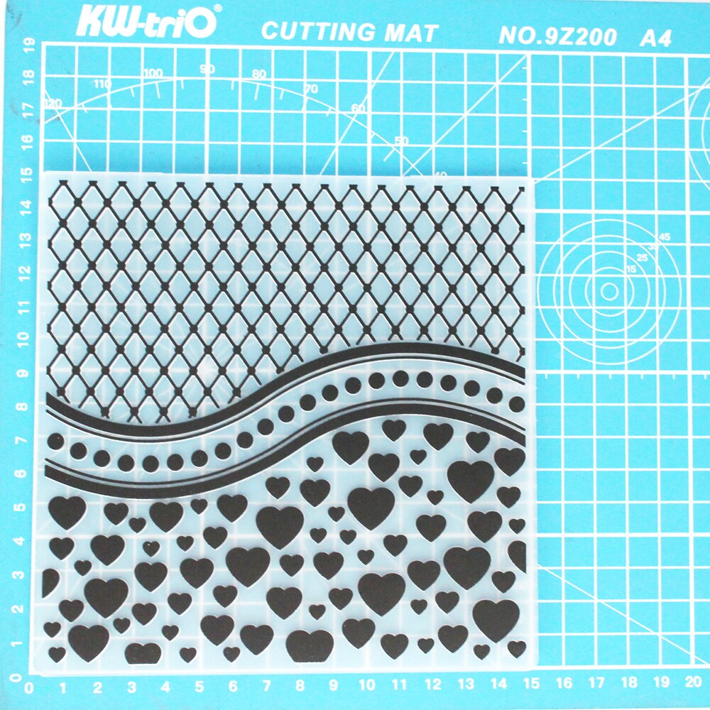 2pcs leaf grid Love sweet Concave-convex plastic embossing template paper cutting die DIY scrapbook photo album greeting