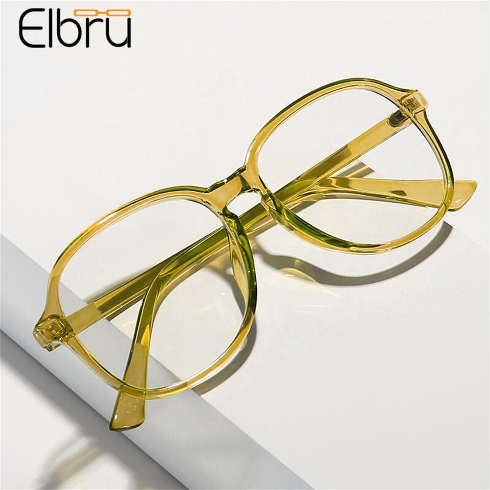 Elbru Transparante Bijziendheid Bril Vrouwen Mannen Retro Big Frame Retro Bijziend Brillen Unisex Kortzichtig Eyewear -1-2-3-4-5-6