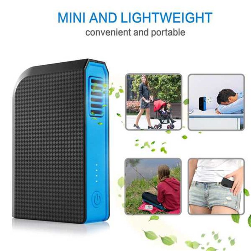 Pequeño ventilador Personal con Banco de energía de 6000mAh Mini ventilador de escritorio USB portátil con cargador portátil mejor uso en la oficina de la Escuela de viaje