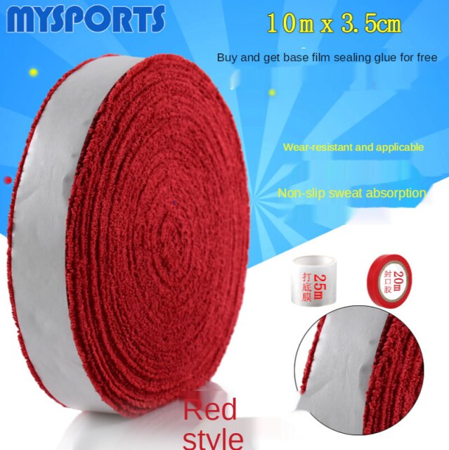 Badminton Handvat Grip Tape Slijtvaste Tennis Rackets Antislip Sweat-Absorberende Band Grote Plaat Handdoek Grip tape: Red