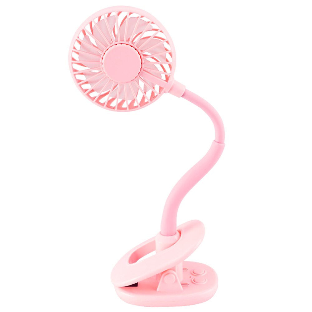 Portable Mini Clip Stroller Fan 3 Speeds Settings Flexible Bendable Usb Rechargeable Battery Operated Quiet Desk Fan For Home: Pink