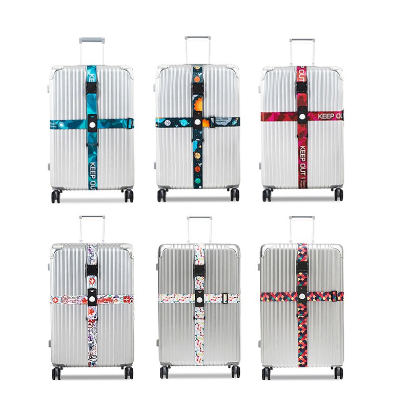 Valise de voyage réglable avec mot de passe à 3 chiffres, serrure à bande croisée à sangles en corde, accessoire de voyage