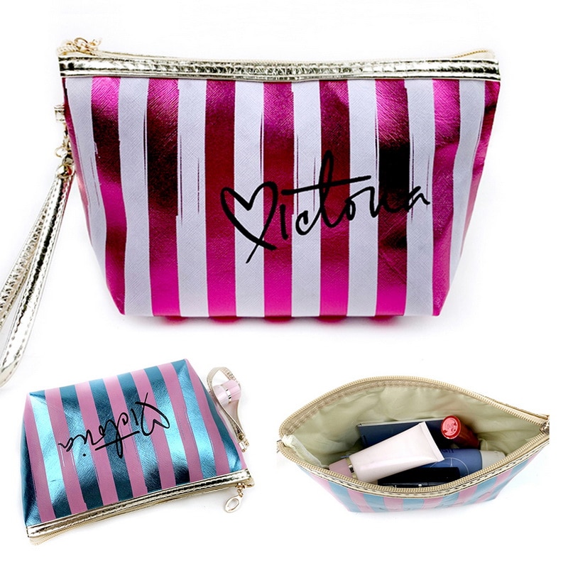 Bolso de almacenamiento de cosméticos de cuero PU para mujer, bolsa de maquillaje de PVC, bolsa de aseo, estuche organizador de viaje,