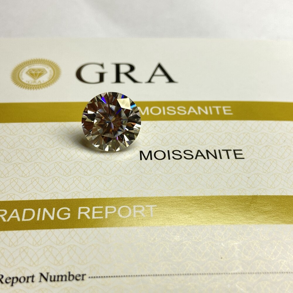 Piedra moissanita suelta de 7,5mm, 2 cts IJ, excelente corte, anillo de piedra de diamante