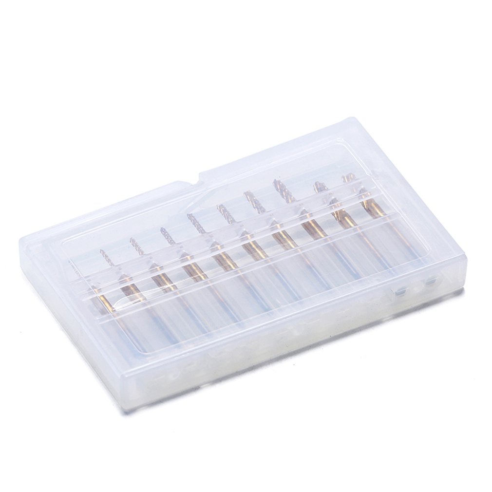 10 Stuks Set Hardmetalen Uitgebreide Pcb Corn Cutter Cnc Graveren Hout Router Maïs Frees Pcb Boor
