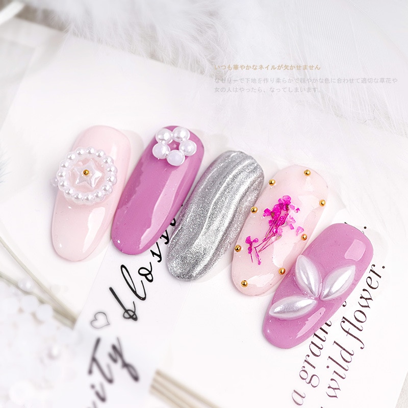 1 sac/10000 pièces Mix tailles blanc Nail Art conseils demi/rond perles 3D ongles perles strass décoration Salon de beauté manucure approvisionnement
