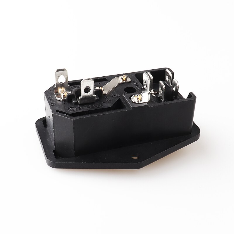 LZ-14-F5R IEC male electronic switch socket with fuse and power switch 4PIN red rocker switch