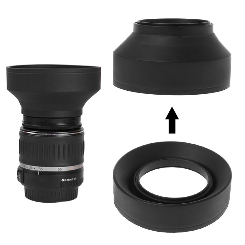 3-In-1 Camera Lens Hood Rubber Inklapbare Groothoek 3 Stage 62Mm Camera Accessoires Vervanging deel