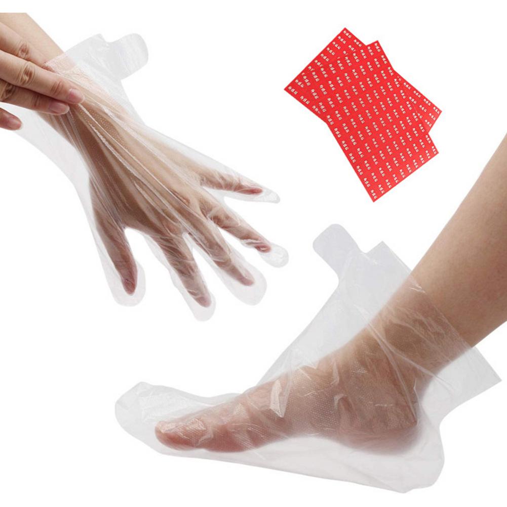 200Pcs Paraffine Bad Liners Plastic Hand En Voet Zakken Spa Voet Handen Care Zakken Plastic Sokken Handschoenen