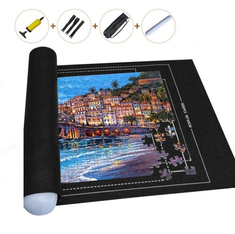 Puzzle Zerbino Puzzle Rotolo Feltro Zerbino Gioco Zerbino di Grandi Dimensioni Per Fino A 1500 Pezzi Di Puzzle Accessori Da Viaggio Portatile Strisciando Zerbino giocattoli del bambino