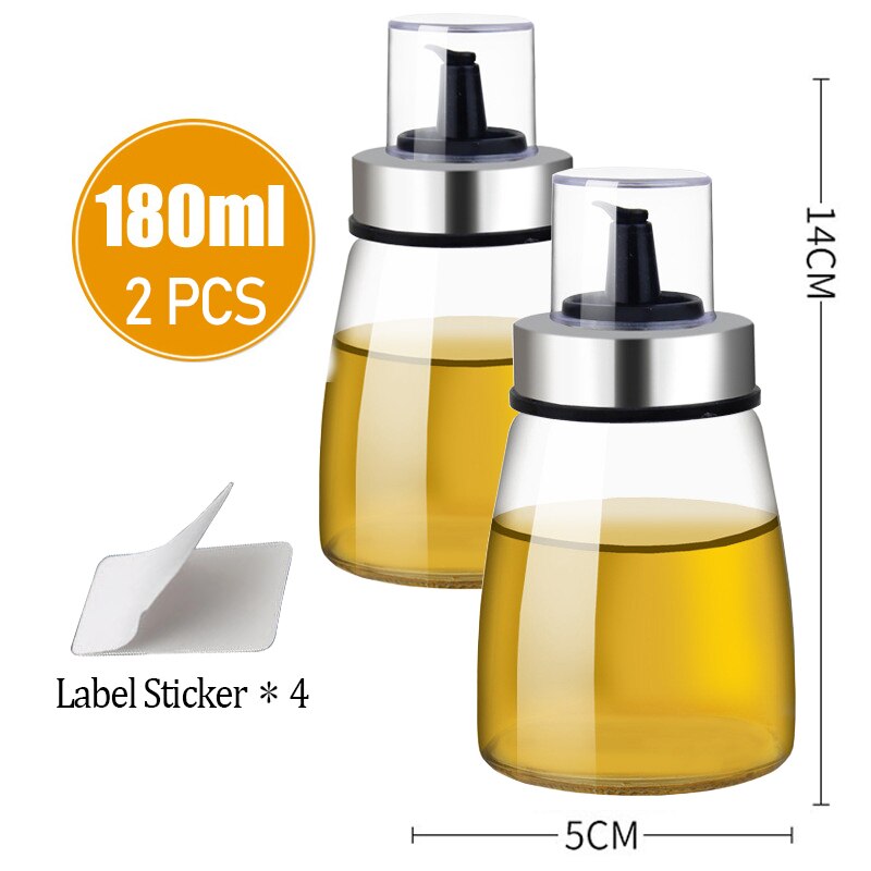 Mini Cooking Seasoning Bottle Oil Dispenser 180ML Sauce Olive Oil Botella Glass Bottles for Vinegar Kitchen Tool Accessories