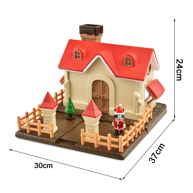 Forest Family House Simulation Snow 1:12 Dollhouse Christmas DIY House Villa Model Animals Birthday Toys for Girls