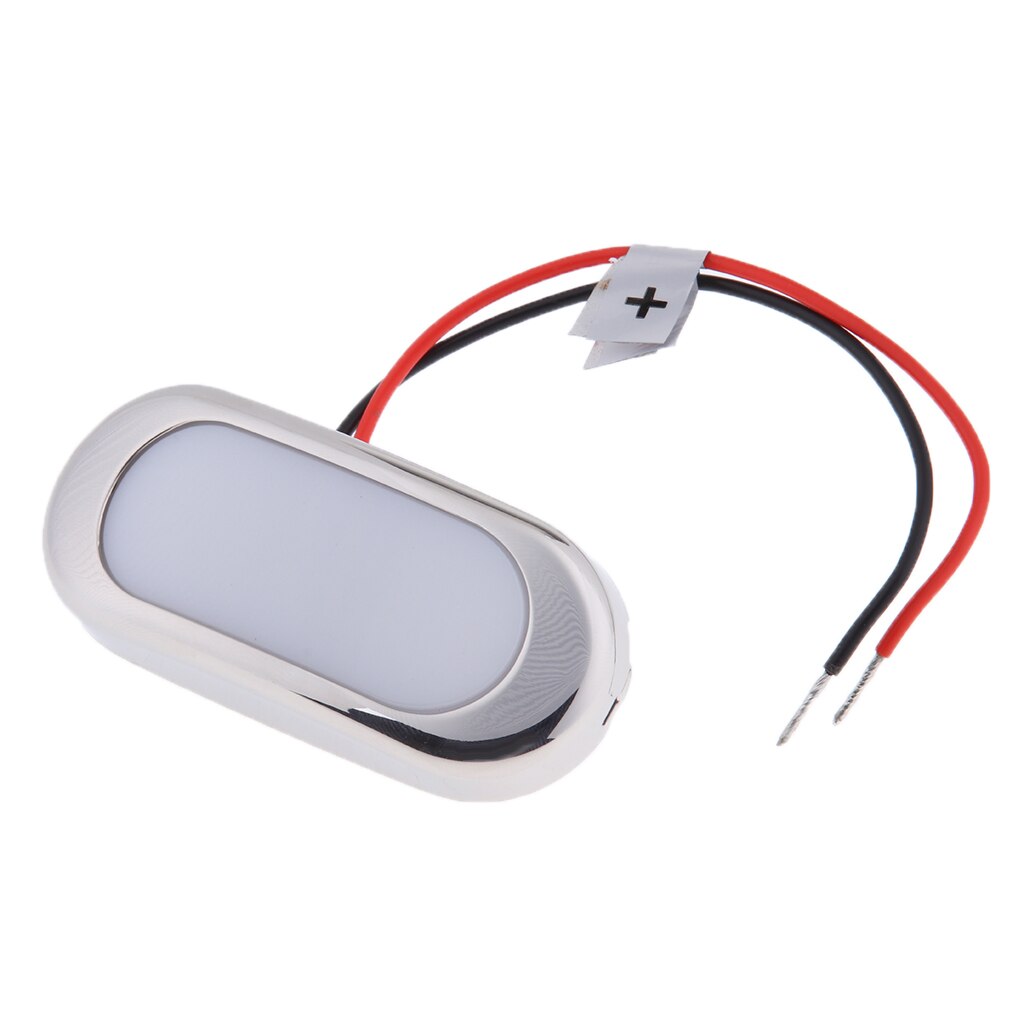 3" 24V LED Oblong Stainless Courtesy Light Accent Yacht Marine Boat Blue