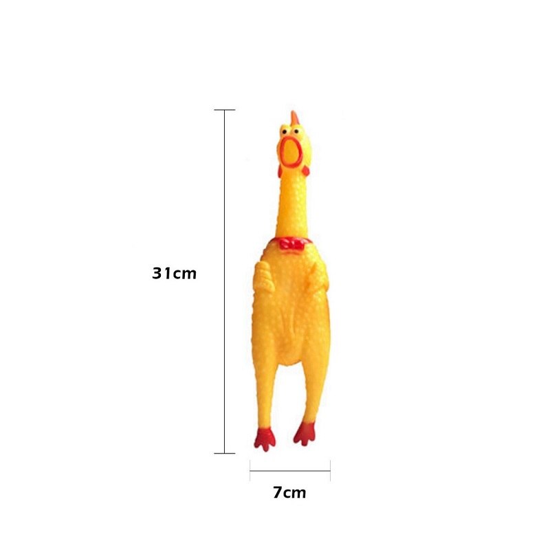 Prank Antistress Screaming Rubber Chicken Pig Squash Squeeze Squeaky Sound Funny Crazy Cool Toys Decompression Tool: 31cm Chicken