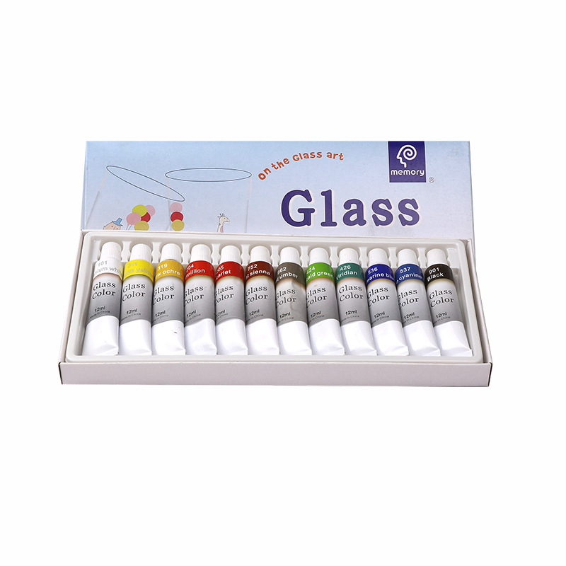 Glass ceramic Acrylic Paints 12ml 12 Colors Profession Artist Drawing Painting Pigment Hand Painted Wall Paint for Artist DIY