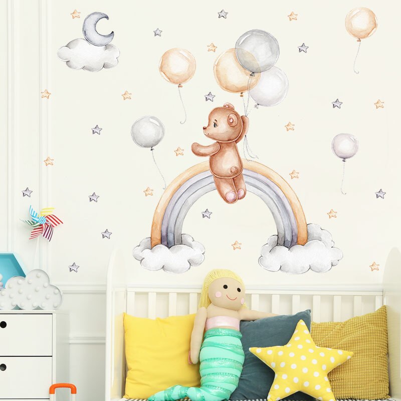 Kawaii Cartoon Animals Wall Stickers for Kids Room... – Vicedeal