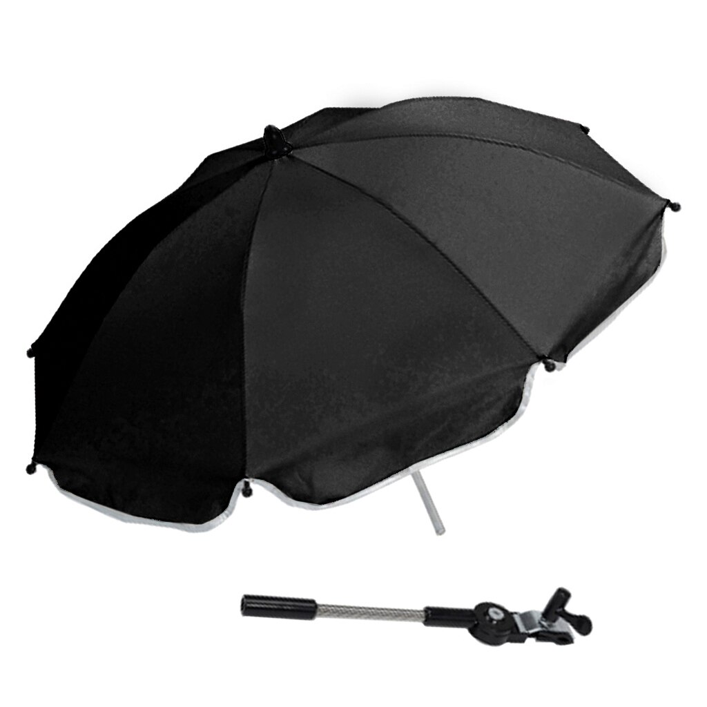 Universal- Kinderwagen Regenschirm Kinderwagen Kinderwagen Wagen Sonne Regen Abdeckung Regenschirm Clip Halfter Baby Warenkorb Zubehör: Schwarz