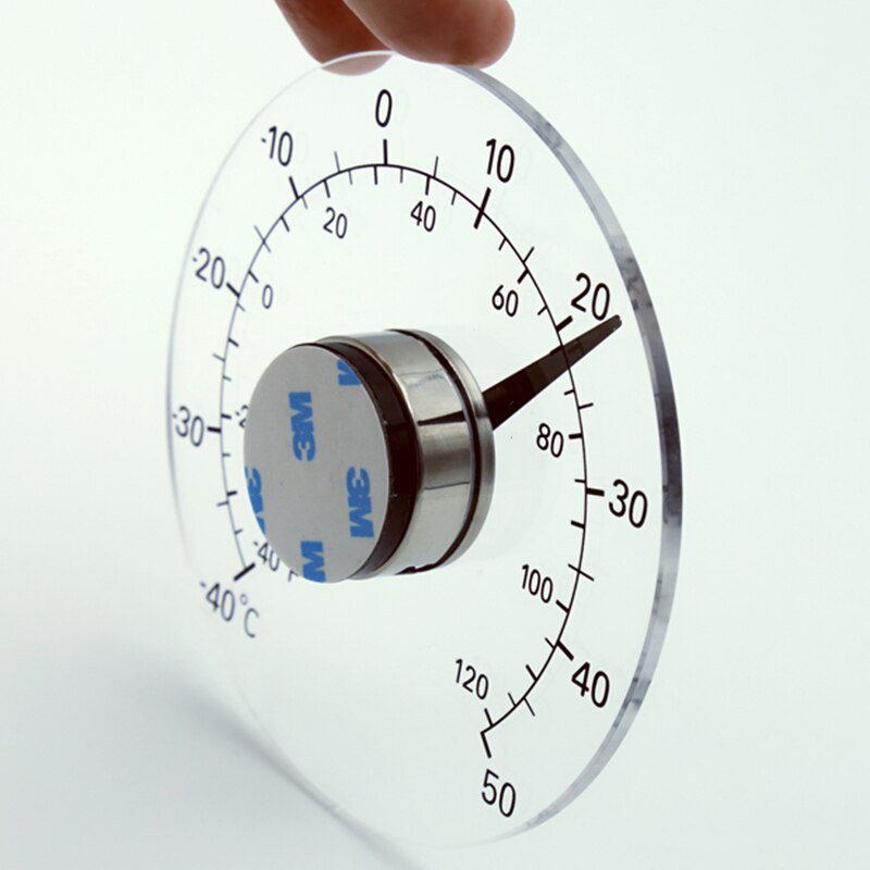 Round Stick-on Transparent Plastic Outdoor Window Thermometer