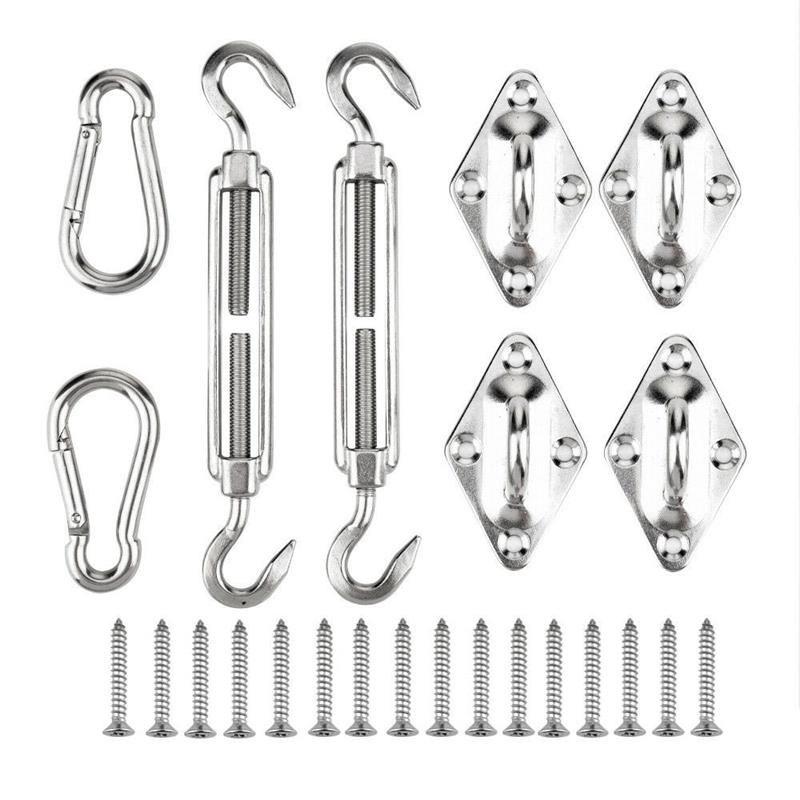 40Pcs Shade Sail Fixing Fittings Stainless Steel Sun Sail Shade Canopy Fixing Fittings A Kit Safety Sun Canopy Fixing Fittings