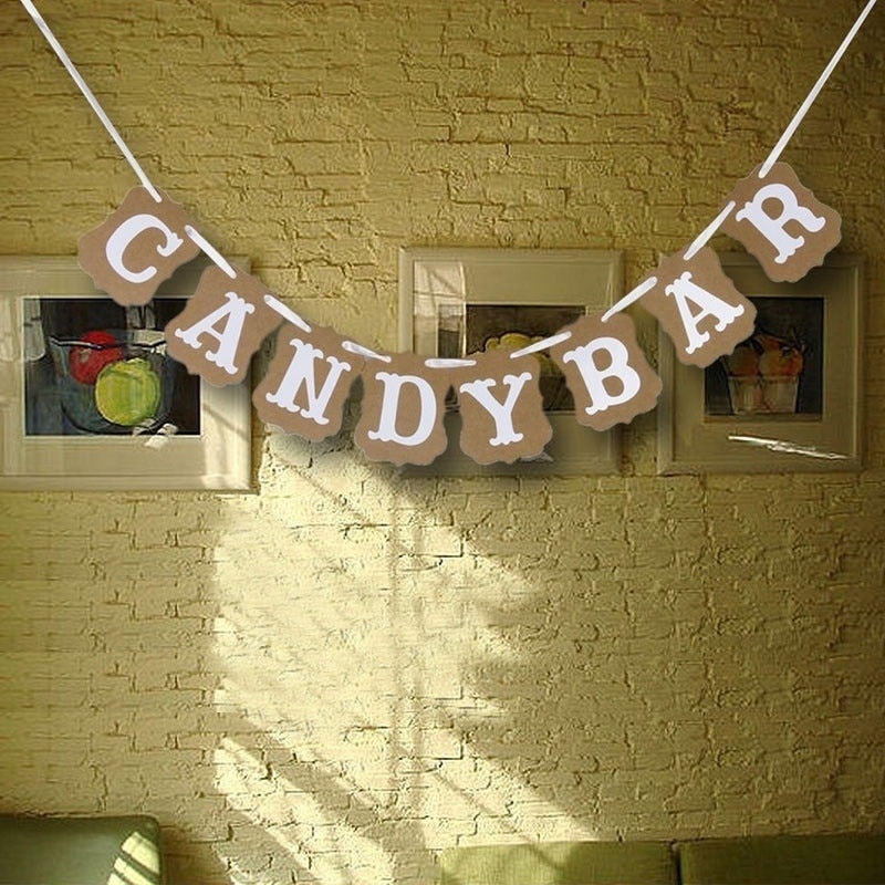 Wedding Banner Candy Bar Card Sign Bunting Banner Birthday Party Decoration Chritmas Decorations