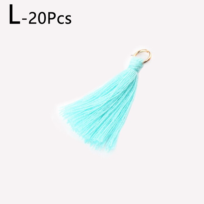 20Stck 3CM Mini Baumwolle Gewinde Stoff Quaste DIY Anhänger Schmuck Armbinde Schlüssel Herstellung Randbereich Handwerk Quasten NäHenne Zubehör: L