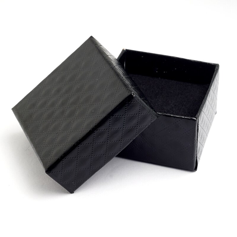 Yunkingdom Quadratische form schmuck ohrringe ringe boxen schwarz platz karton bogen fall