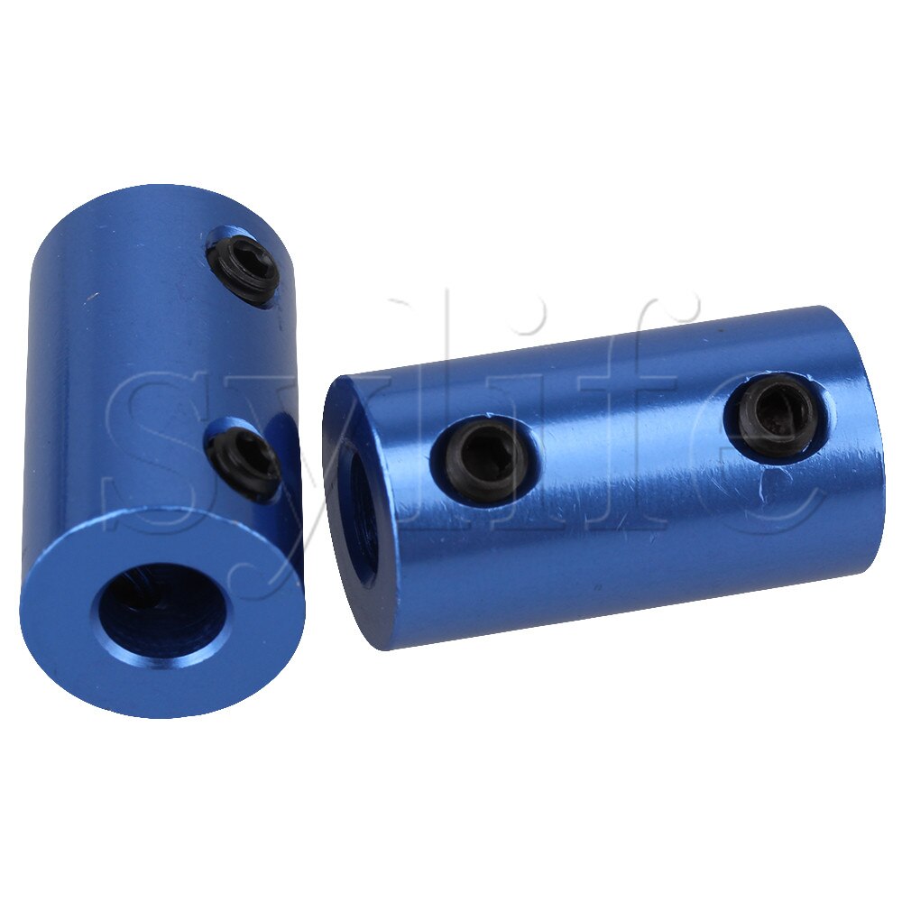 Blue 5mm-6mm Rigid Coupling Aluminum Shaft Coupling Coupler Motor Transmission Connector Pack of 2