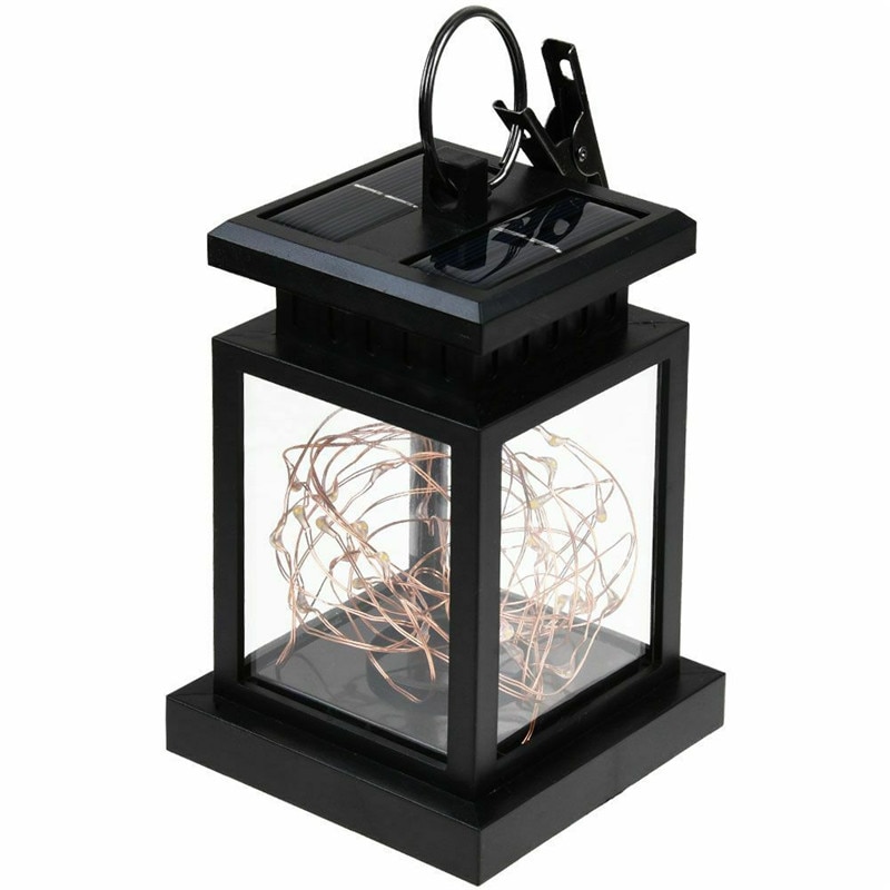 Solar lantaarn hanglamp led kaars tuin buiten patio tuinlamp voor patio landschap tuin warm wit vlamloos flikkerend: Sterrenlicht