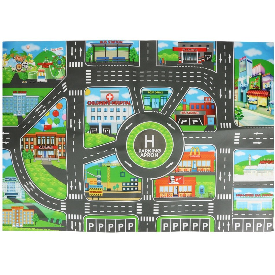 83*57 Small City Map Baby Play Mat Children Educat... – Grandado