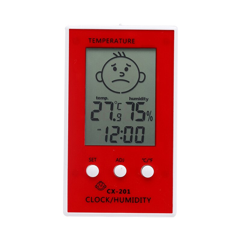 1Pcs Digital Thermometer Kids Smile Thermometer Hygrometer Meter for Detect Indoor Temperature and Humidity: red