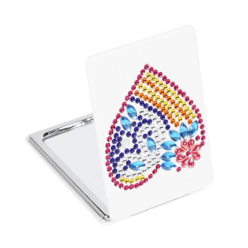 5D bricolage diamant peinture miroir Mini poche femmes fille maquillage miroir papillon strass diamant broderie miroirs