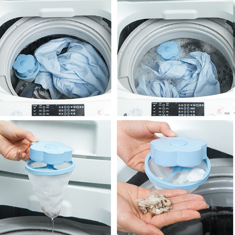 2 stk. hårfjerningsfanger filteropsamlerpose støvrensning kugle vaskemaskine vaskepose fnug enhed