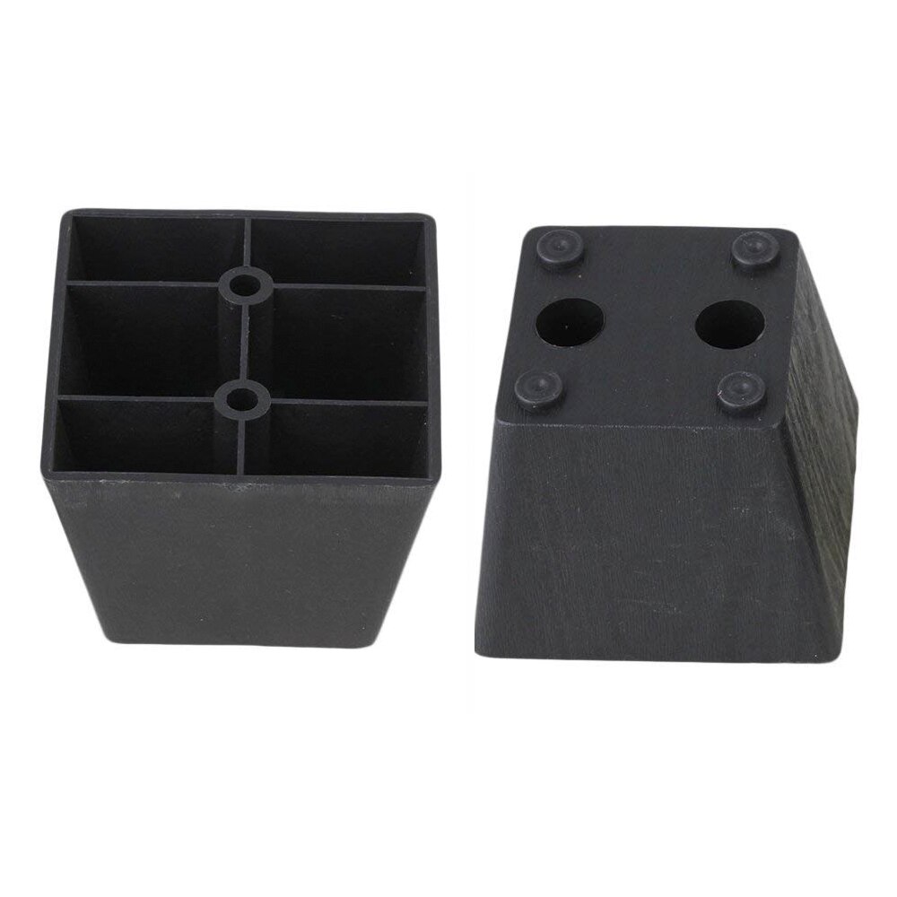 4 st svarta plastmöbelben bordssoffa skåp sängfötter: 60 x 75 x 55mm
