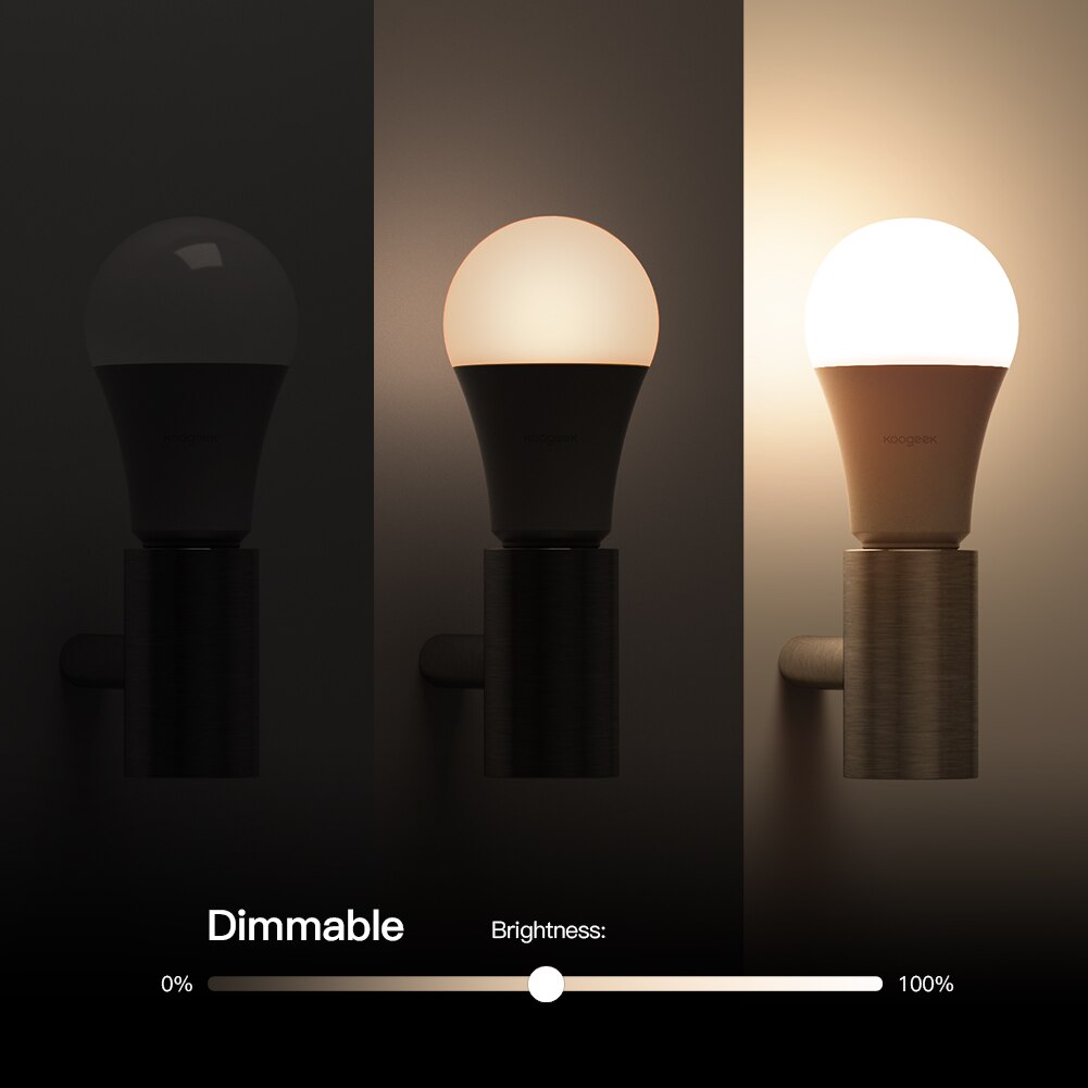 Koogeek-bombilla LED inteligente E26, 7W, regulable, WiFi, Compatible con Alexa, Apple, HomeKit y el asistente de Google