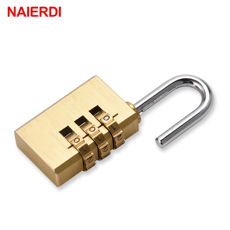 NAIERDI Digital Combination Password Lock High Security Solid Brass Anti-Drill Lock Travel Luggage Code Padlock Suitcase Locks