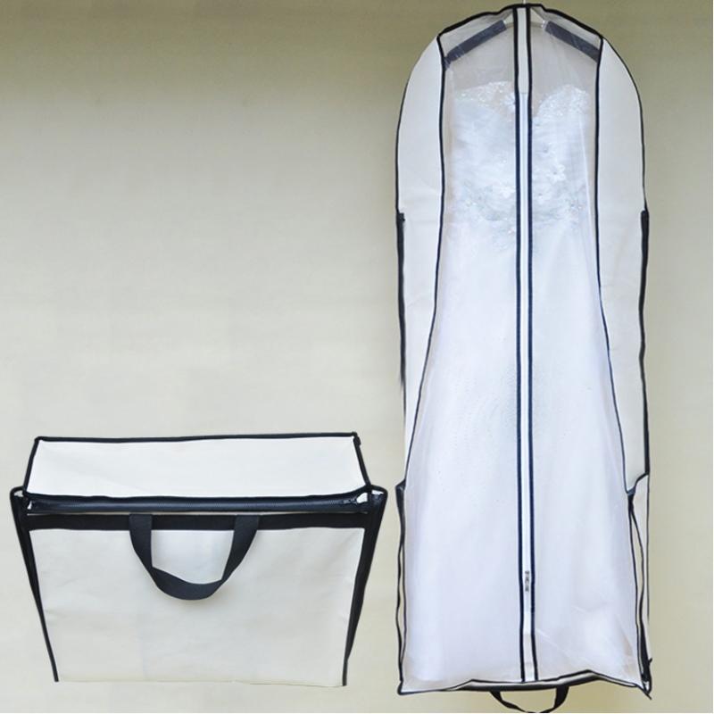 Bryllup støvdæksel foldbar bærbar dobbeltbrug kjole opbevaringspose brugerdefineret udskrivning  je003