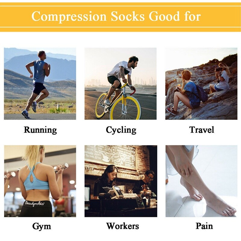 Christmas Pattern Sport Compression Socks Nursing Stockings Sports Running Nylon Socks Festival