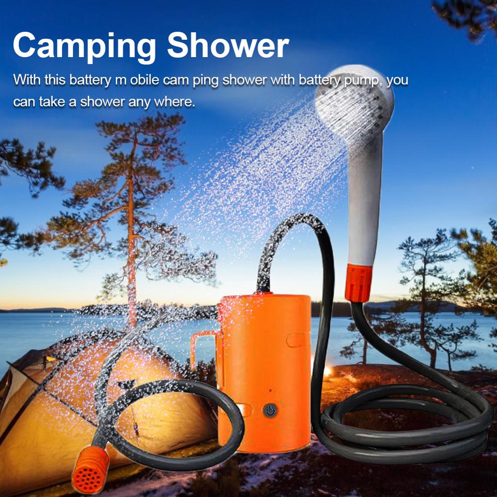 Usb Outdoor Draagbare Douche Elektrische Douche Camping Oplaadbare Baden Artefact Camping Douche Pompen Sterke 1.8M