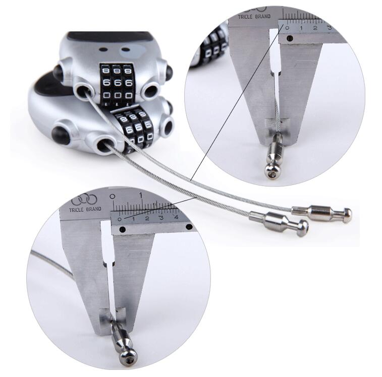 Mini Retractable Wire Rope Password Lock Travel Anti-theft Lock Motorcycle Helmet Lock Cartoon Lock Bicycle Lock Long Cable