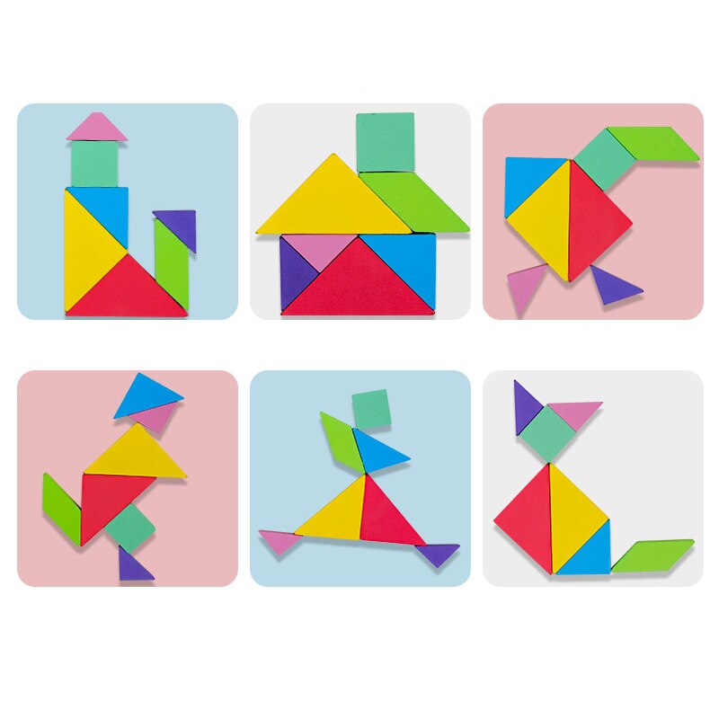 Magnetic 3D Puzzle Jigsaw Tangram Game Montessori Learning Educational Drawing Board Games Toy for Children Brain Tease