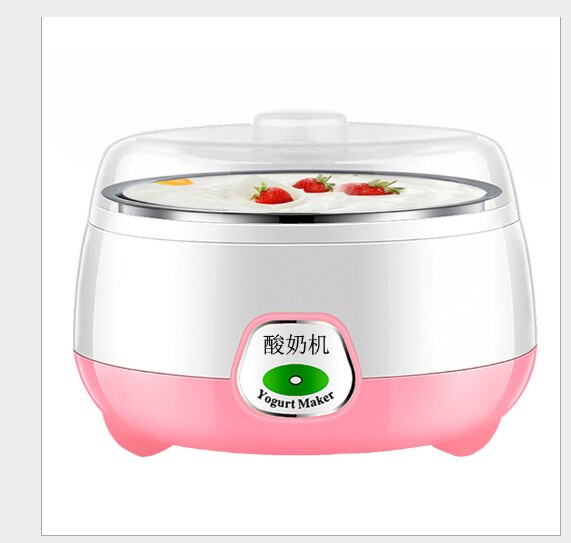 Máquina automática de yogurt, termostato de fermentación, mini electrodoméstico, revestimiento interno, máquina de natto de vino de arroz de vidrio: Rosa