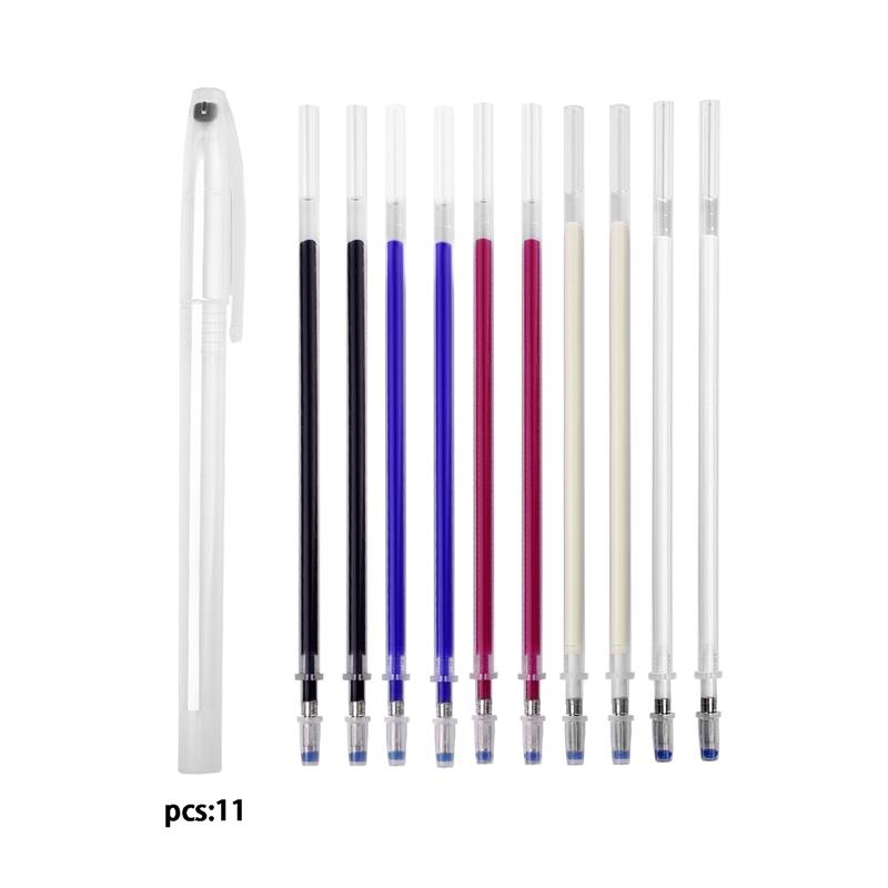 Stylo marqueur magique effaçable à la chaleur, 10 pièces/ensemble, stylo pour tissu disparaissant la température, marquage de ligne, accessoires de couture artisanaux pour bricolage: Orange