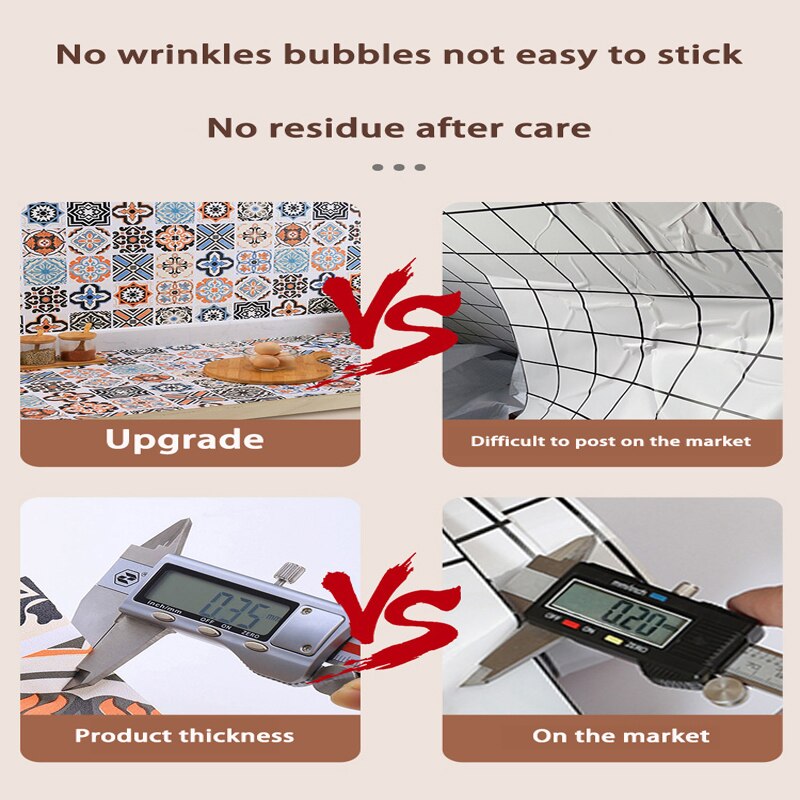 Tile Sticker Bathroom Kitchen 3D Wallpaper Waterproof Self-adhesive PVC 3D Wall Stickers Home Wall Floor Retro Flower Decoration