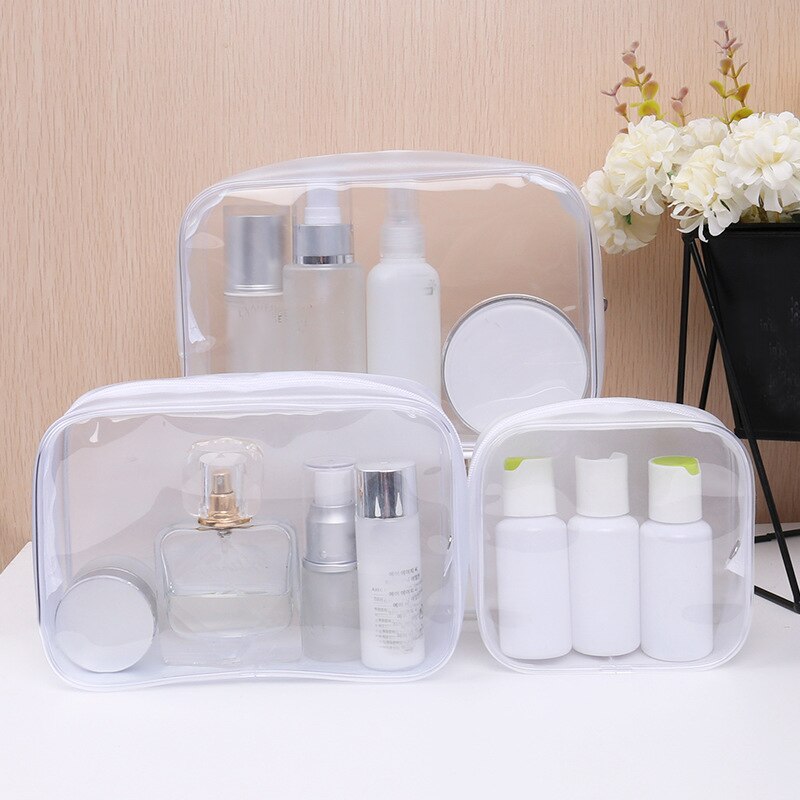 1PCS Women Travel Clear Makeup Bag Organizer Transparent PVC Cosmetic Bags Beauty Toiletry Make Up Pouch Wash Storage Bags