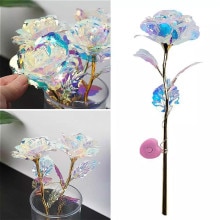 1Pc Valentine's Day 24K Aluminum Foil Rose Gold Rose Lasting Eternal Love Wedding Decoration Lover Lighting Rose